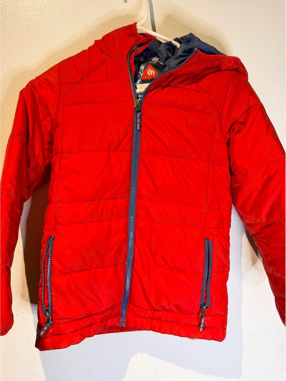 Medium kids Columbia Omni-Heat Red Puffer Jacket with Hood, Men's Medium